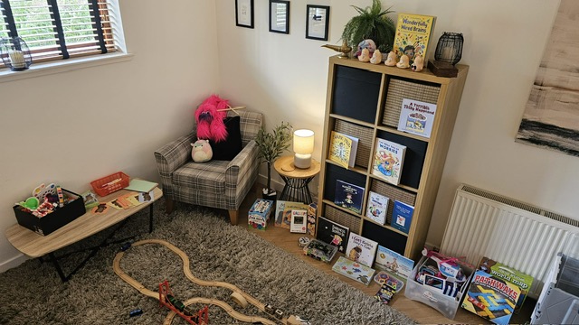The playroom with toys and games